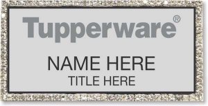 (image for) Tupperware Gray Text - Silver Bling Badge