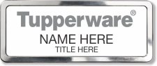 (image for) Tupperware Gray Text - White Polished Frame Prestige Badge