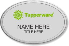 (image for) Tupperware Green Logo Oval Silver Pebbled Frame Prestige Badge