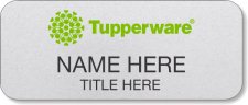 (image for) Tupperware Green Logo Silver Name Badge