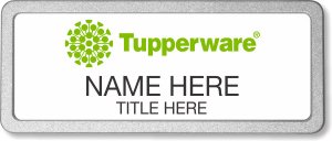 (image for) Tupperware Green Logo White Pebbled Frame Prestige Badge