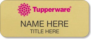 (image for) Tupperware Pink Logo Gold Name Badge