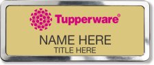 (image for) Tupperware Pink Logo Gold Polished Frame Prestige Badge