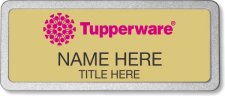 (image for) Tupperware Pink Logo Gold Pebbled Frame Prestige Badge