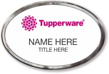 (image for) Tupperware Pink Logo Oval White Polished Frame Prestige Badge