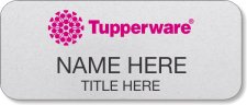 (image for) Tupperware Pink Logo Silver Name Badge