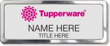 (image for) Tupperware Pink Logo Silver Polished Frame Prestige Badge