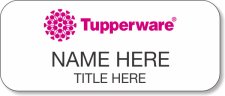 (image for) Tupperware Pink Logo White Name Badge