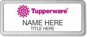 (image for) Tupperware Pink Logo White Pebbled Frame Prestige Badge