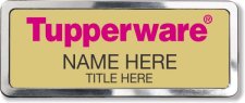 (image for) Tupperware Pink Text - Gold Polished Frame Prestige Badge