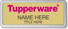 (image for) Tupperware Pink Text - Gold Pebbled Frame Prestige Badge