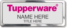 (image for) Tupperware Pink Text - Silver Polished Frame Prestige Badge