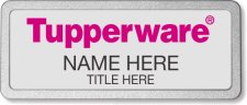 (image for) Tupperware Pink Text - Silver Pebbled Frame Prestige Badge