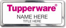 (image for) Tupperware Pink Text - White Polished Frame Prestige Badge