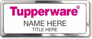 (image for) Tupperware Pink Text - White Polished Frame Prestige Badge