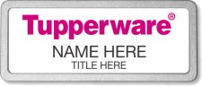 (image for) Tupperware Pink Text - White Pebbled Frame Prestige Badge