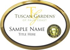 (image for) Tuscan Gardens of Palm Coast Oval Executive Gold Other badge W/ Gem Lapel Pin