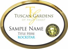 (image for) Tuscan Gardens of Palm Coast Rockstar Oval Executive Gold Badge W/ Gem Lapel Pin