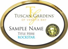 (image for) Tuscan Gardens Venetia Beach Rockstar Oval Executive Gold Badge W/ Gem Lapel Pin