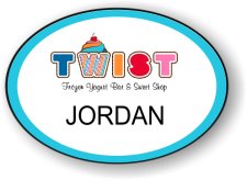 (image for) Twist Frozen Yogurt Bar & Sweet Shop Oval White Badge
