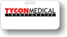 (image for) Tycon Medical Systems White Logo Only Badge w/ Clipstrap Hole