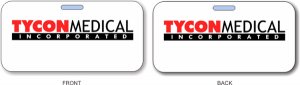 (image for) Tycon Medical Systems White Logo Only Badge w/ Clipstrap Hole (Double Sided)