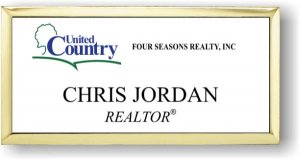 (image for) United Country Four Seasons Realty Executive White Gold Framed Badge