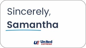 (image for) United Express Sincerely White Name Badge