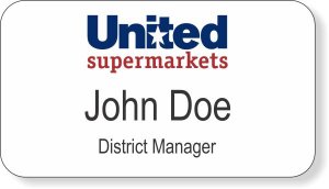 (image for) United Supermarkets White Name Badge