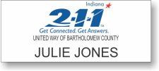(image for) United Way of Bartholomew County 2-1-1 Logo White Badge