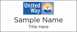 (image for) United Way Standard White Square Corner badge