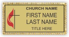 (image for) United Methodist Church Bling Gold Badge