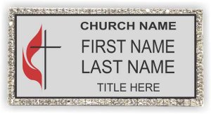 (image for) United Methodist Church Bling Silver Badge