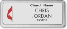(image for) United Methodist Church Silver Prestige Pebbled Badge