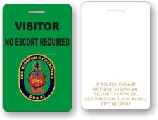 (image for) USS Winston Churchill Green No Escort Required Badge