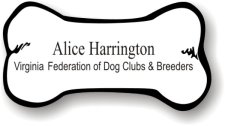 (image for) Virginia Federation of Dog Clubs Dog Bone Shaped Badge