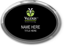 (image for) Validus Senior Living Black Oval Executive Badge with Silver Frame