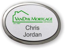 (image for) VanDyk Mortgage Silver Oval Executive Badge (Stacked Name)