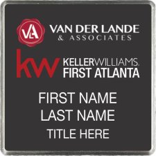 (image for) Van der Lande & Associates Square Executive Silver Badge w/ Black Insert