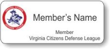 (image for) Virginia Citizens Defense League White Badge Style A