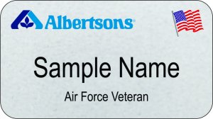 (image for) Albertsons Silver Veteran Name Badge (No Title)