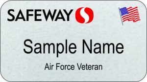 (image for) Safeway Silver Veteran Name Badge (No Title)