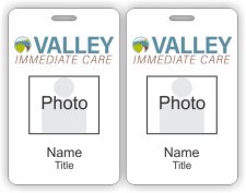 (image for) Valley Immediate Care Photo ID Vertical Double Sided badge - One Title