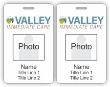 (image for) Valley Immediate Care Photo ID Vertical Double Sided badge - Two Title