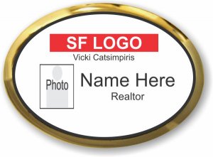 (image for) Tallahassee SF White/Gold Oval Executive Badge (Vicki Catsimpiris)