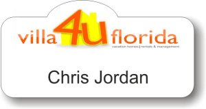 (image for) Villa4UFlorida Shaped White Badge