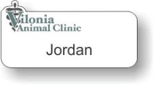 (image for) Vilonia Animal Clinic White Shaped Badge