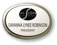 (image for) Vision Event Designs Executive Oval Silver Badge