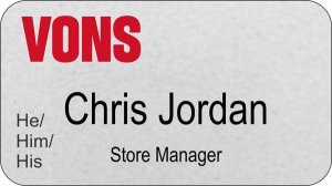 (image for) Vons Silver Name Badge Pronoun