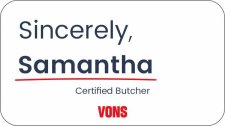 (image for) Vons Sincerely White Name Badge